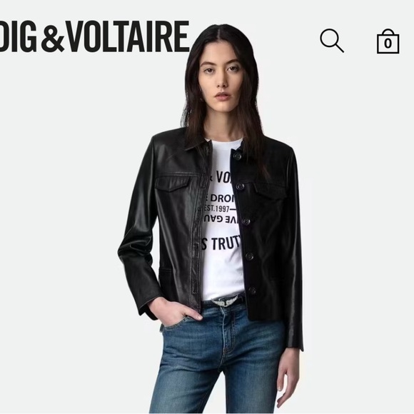 Zadig & Voltaire Liam Leather Jacket size Large NWT - Picture 5 of 12